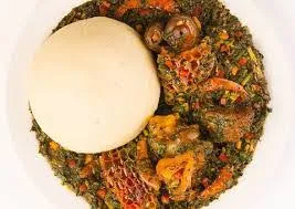 Semo with banga soup