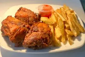 Yam chips with chicken
