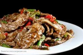 Oyster in brown chill sauce