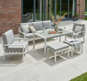 Handpicked Aluminium Titchwell 5 Seat Lounge Set In White