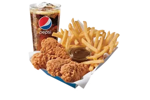 Chicken Strip Basket W/ Drink
