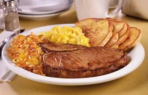 T-BONE STEAK* & EGGS*