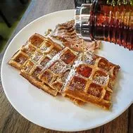 Belgian Waffle With Ham