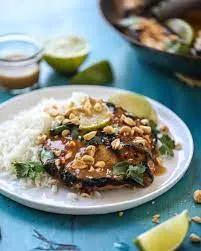 Thai Style Grilled Pork Chop Over Jasmine Rice
