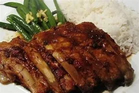 SPARE RIB AND CHINESE GREEN ON RICE