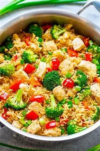 CHICKEN FILET&CHINESE VEGETABLE ON RICE