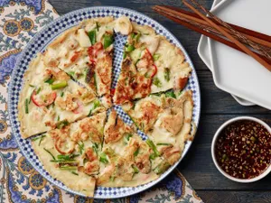 Korean seafood pancake.