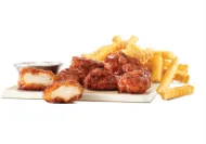 6PC HOT HONEY SAUCE BONELESS WINGS & FRIES (M)