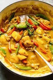 Sliced Chicken With Curry Sauce
