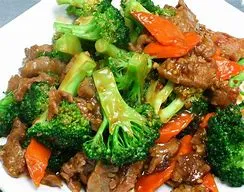 BEEF W. CHINESE VEGETABLE ON RICE