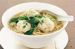 Steamed Chicken Dumplings With Noodle Soup