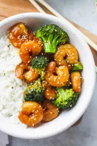 Broccoli with Baby Shrimp in Brown Sauce 芥蘭蝦仁